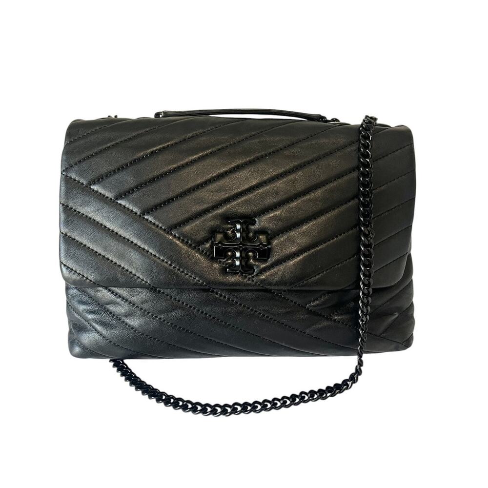 Tory Burch Kira Chevron Powder Coated Quilted Leather Convertible Shoulder Bag
